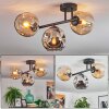 Ripoll ceiling light, globe light Amber, Smoke-coloured, 3-light sources