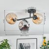Ripoll ceiling light, globe light Amber, Smoke-coloured, 3-light sources