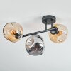 Ripoll ceiling light, globe light Amber, Smoke-coloured, 3-light sources