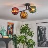 Ripoll ceiling light, globe light gold, green, coppery, 3-light sources