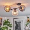 Ripoll ceiling light, globe light Amber, clear, Smoke-coloured, 3-light sources