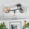Ripoll ceiling light, globe light Amber, clear, Smoke-coloured, 3-light sources