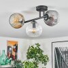 Ripoll ceiling light, globe light Amber, clear, Smoke-coloured, 3-light sources