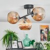 Ripoll ceiling light, globe light Amber, 3-light sources