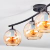 Koyoto ceiling light, globe light Amber, 4-light sources