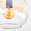 Koyoto ceiling light, globe light Amber, clear, 4-light sources