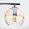 Koyoto ceiling light, globe light Amber, clear, 4-light sources