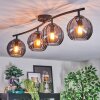 Koyoto ceiling light, globe light Smoke-coloured, 4-light sources