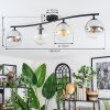 Gastor ceiling light, globe light Amber, clear, Smoke-coloured, 4-light sources
