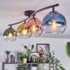 Koyoto ceiling light, globe light blue, gold, green, clear, coppery, 4-light sources