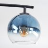 Koyoto ceiling light, globe light blue, gold, green, clear, coppery, 4-light sources