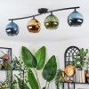 Koyoto ceiling light, globe light blue, gold, green, 4-light sources