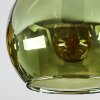 Koyoto ceiling light, globe light blue, gold, green, 4-light sources