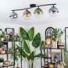 Gastor ceiling light, globe light blue, green, clear, coppery, 4-light sources
