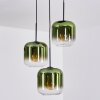 Lauden hanging light, pendant light green, clear, 3-light sources