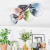 Chehalis ceiling light, globe light blue, green, clear, coppery, 4-light sources