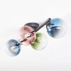Chehalis ceiling light, globe light blue, green, clear, coppery, 4-light sources