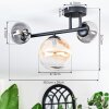 Chehalis ceiling light, globe light Amber, clear, Smoke-coloured, 3-light sources