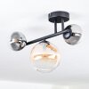 Chehalis ceiling light, globe light Amber, clear, Smoke-coloured, 3-light sources