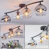 Koyoto ceiling light, globe light Amber, clear, Smoke-coloured, 4-light sources