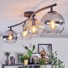 Koyoto ceiling light, globe light Amber, clear, Smoke-coloured, 4-light sources