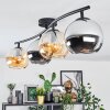 Koyoto ceiling light, globe light Amber, chrome, Smoke-coloured, 4-light sources