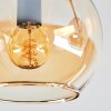 Koyoto ceiling light, globe light Amber, chrome, Smoke-coloured, 4-light sources