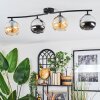 Koyoto ceiling light, globe light Amber, chrome, Smoke-coloured, 4-light sources