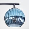 Koyoto ceiling light, globe light blue, gold, green, coppery, 4-light sources
