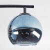 Koyoto ceiling light, globe light blue, gold, green, coppery, 4-light sources