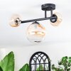 Chehalis ceiling light, globe light Amber, clear, 3-light sources