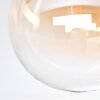 Chehalis ceiling light, globe light Amber, clear, 3-light sources