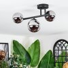 Chehalis ceiling light, globe light chrome, Smoke-coloured, 3-light sources