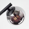 Chehalis ceiling light, globe light chrome, Smoke-coloured, 3-light sources