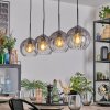 Koyoto hanging light, globe light, pendant light clear, Smoke-coloured, 4-light sources