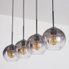 Koyoto hanging light, globe light, pendant light clear, Smoke-coloured, 4-light sources