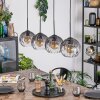 Koyoto hanging light, globe light, pendant light clear, Smoke-coloured, 4-light sources