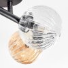Chehalis ceiling light, globe light Amber, clear, Smoke-coloured, 4-light sources