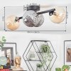 Chehalis ceiling light, globe light Amber, Smoke-coloured, 4-light sources