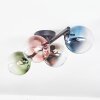Chehalis ceiling light, globe light blue, chrome, green, clear, coppery, Smoke-coloured, 4-light sources