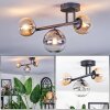 Chehalis ceiling light, globe light Amber, clear, Smoke-coloured, 3-light sources