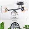Chehalis ceiling light, globe light Amber, clear, Smoke-coloured, 3-light sources