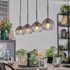 Koyoto hanging light, globe light, pendant light clear, Smoke-coloured, 4-light sources