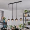 Koyoto hanging light, globe light, pendant light clear, Smoke-coloured, 4-light sources
