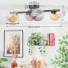 Chehalis ceiling light, globe light Amber, Smoke-coloured, 4-light sources