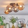 Chehalis ceiling light, globe light Amber, Smoke-coloured, 4-light sources