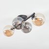 Chehalis ceiling light, globe light Amber, Smoke-coloured, 4-light sources
