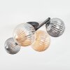 Chehalis ceiling light, globe light Amber, Smoke-coloured, 4-light sources