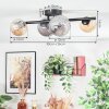 Chehalis ceiling light, globe light Amber, Smoke-coloured, 4-light sources