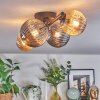 Chehalis ceiling light, globe light Amber, Smoke-coloured, 4-light sources